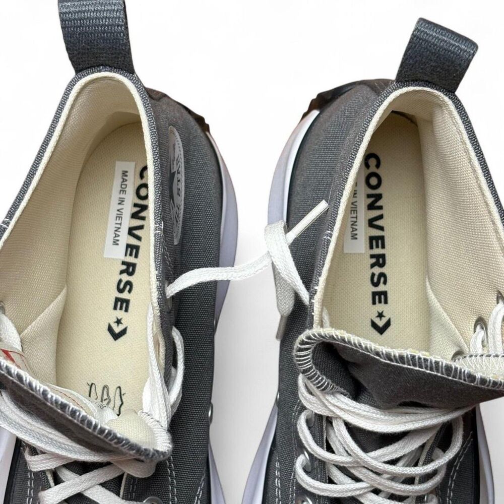 NIB Converse Run Star Hike Hi Iron Gray Platform Sz 10.5M/12W Chunky Gum Sole - Picture 10 of 13